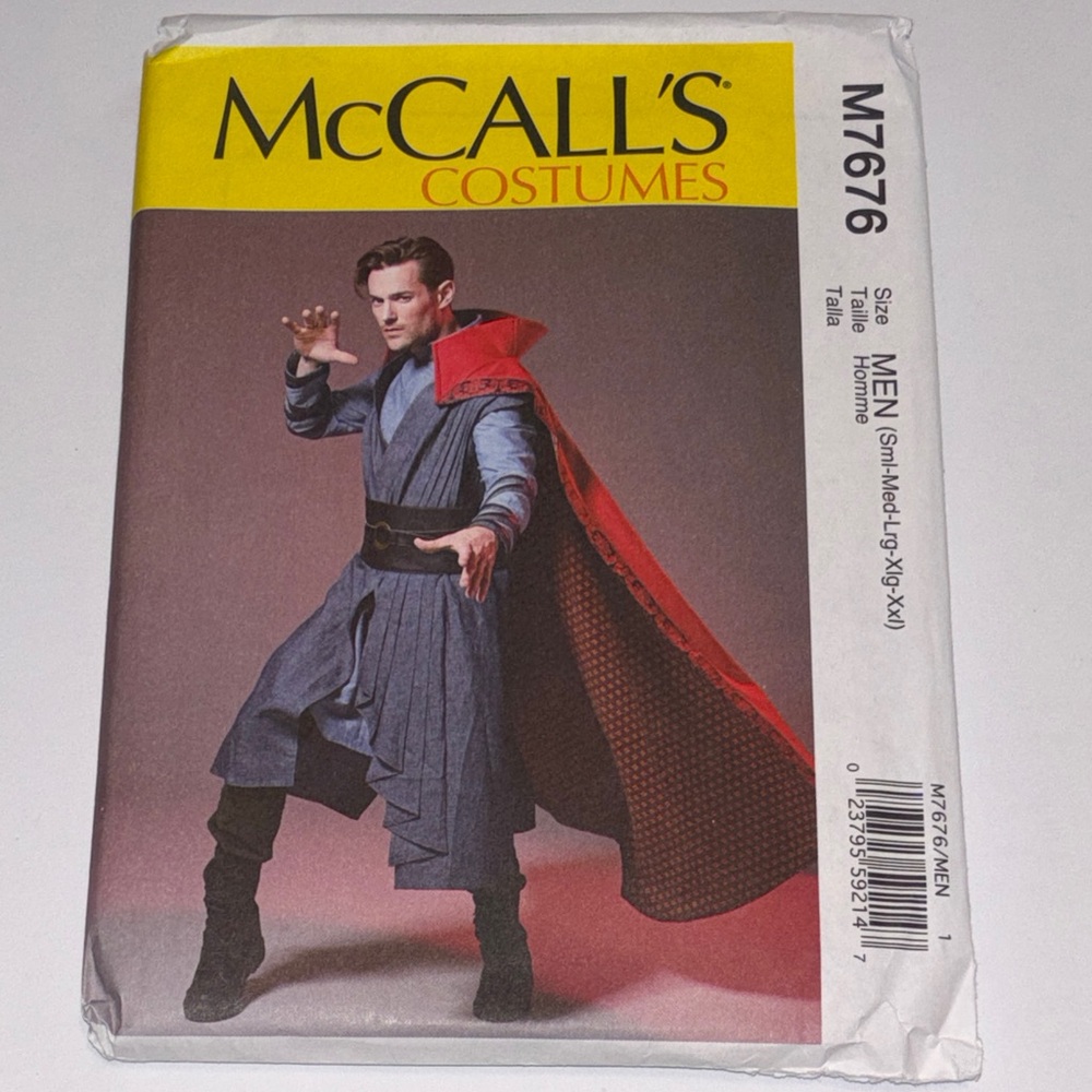 McCall's Men's Costume Sewing Pattern, model number M7676